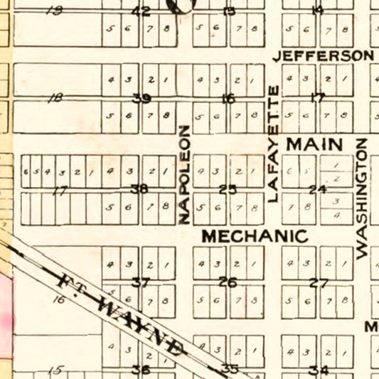 Vintage Map of Valparaiso, Indiana, 1895