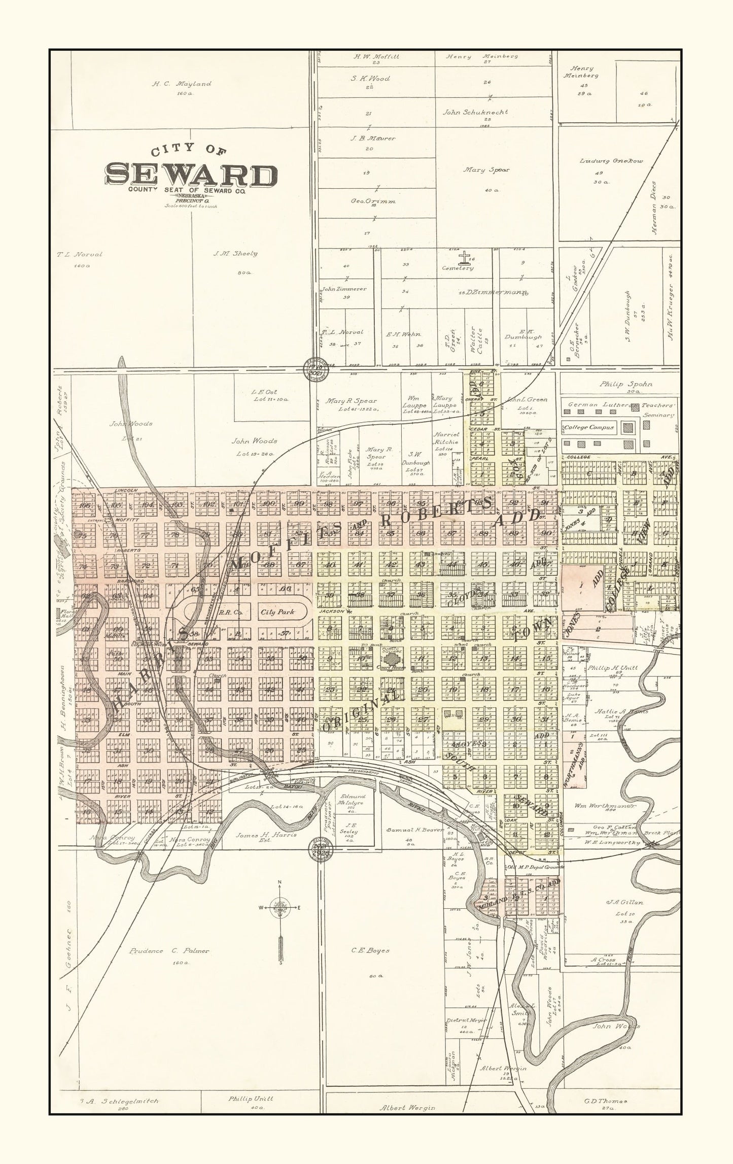 Vintage Map of Washtenaw County, Michigan 1895