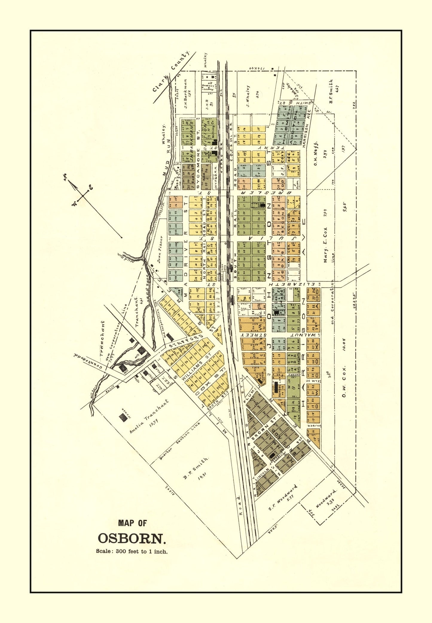 Vintage Map of Osborn, Ohio, 1896