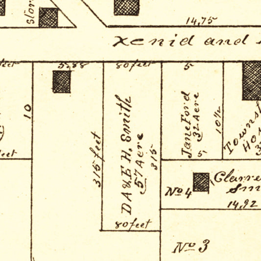 Vintage Map of New Jasper, Ohio, 1896