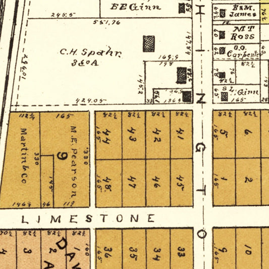 Vintage Map of Jamestown, Greene County, Ohio, 1896