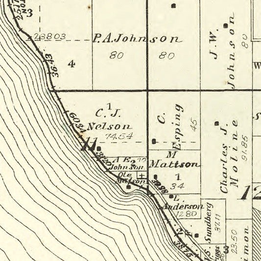 Vintage Map of Stockholm, Wisconsin, 1896