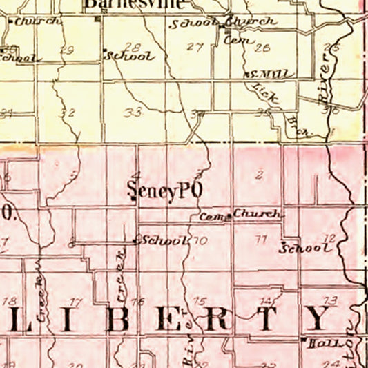 Vintage Map of Macon County, Missouri, 1897