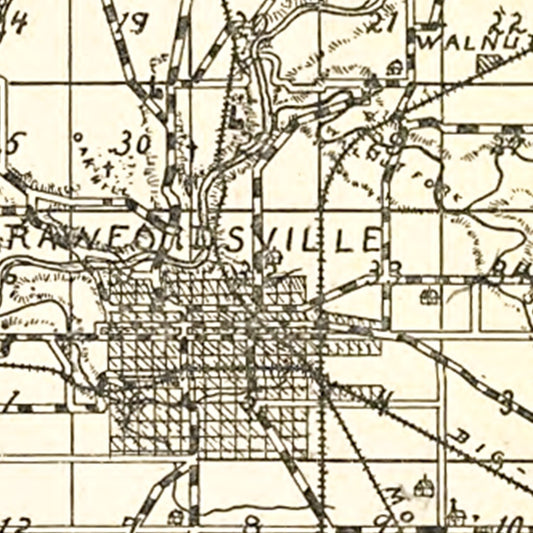 Vintage Map of Montgomery County, Indiana, 1898
