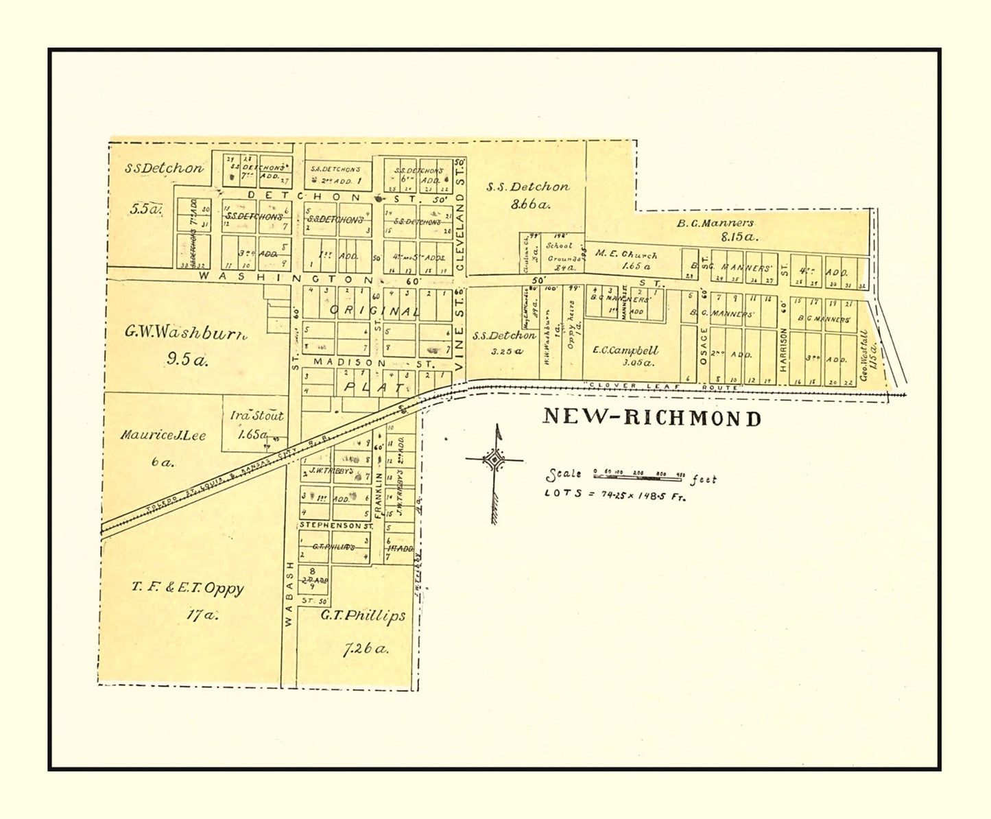 Vintage Map of New Richmond, Indiana, 1898