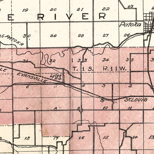 Vintage Map of Gibson County, Indiana, 1899
