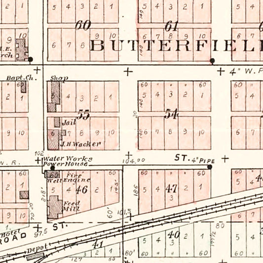 Vintage Map of Wilton, Iowa, 1899