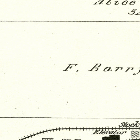 Vintage Map of Barryton, Michigan, 1900