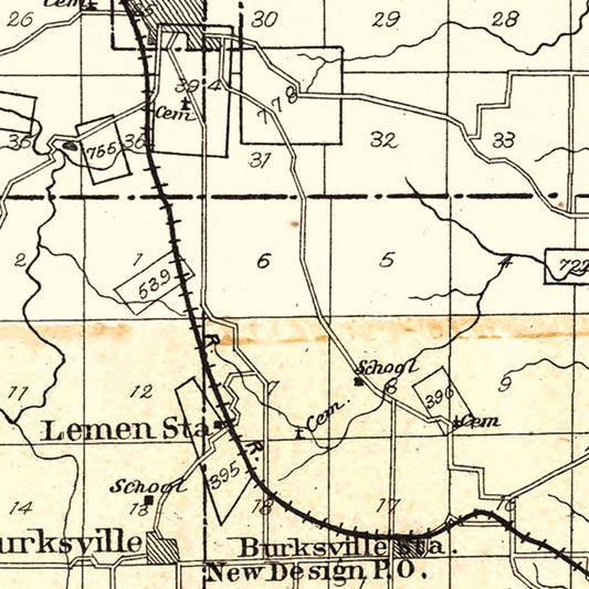 Vintage Map of Monroe County, Illinois, 1901