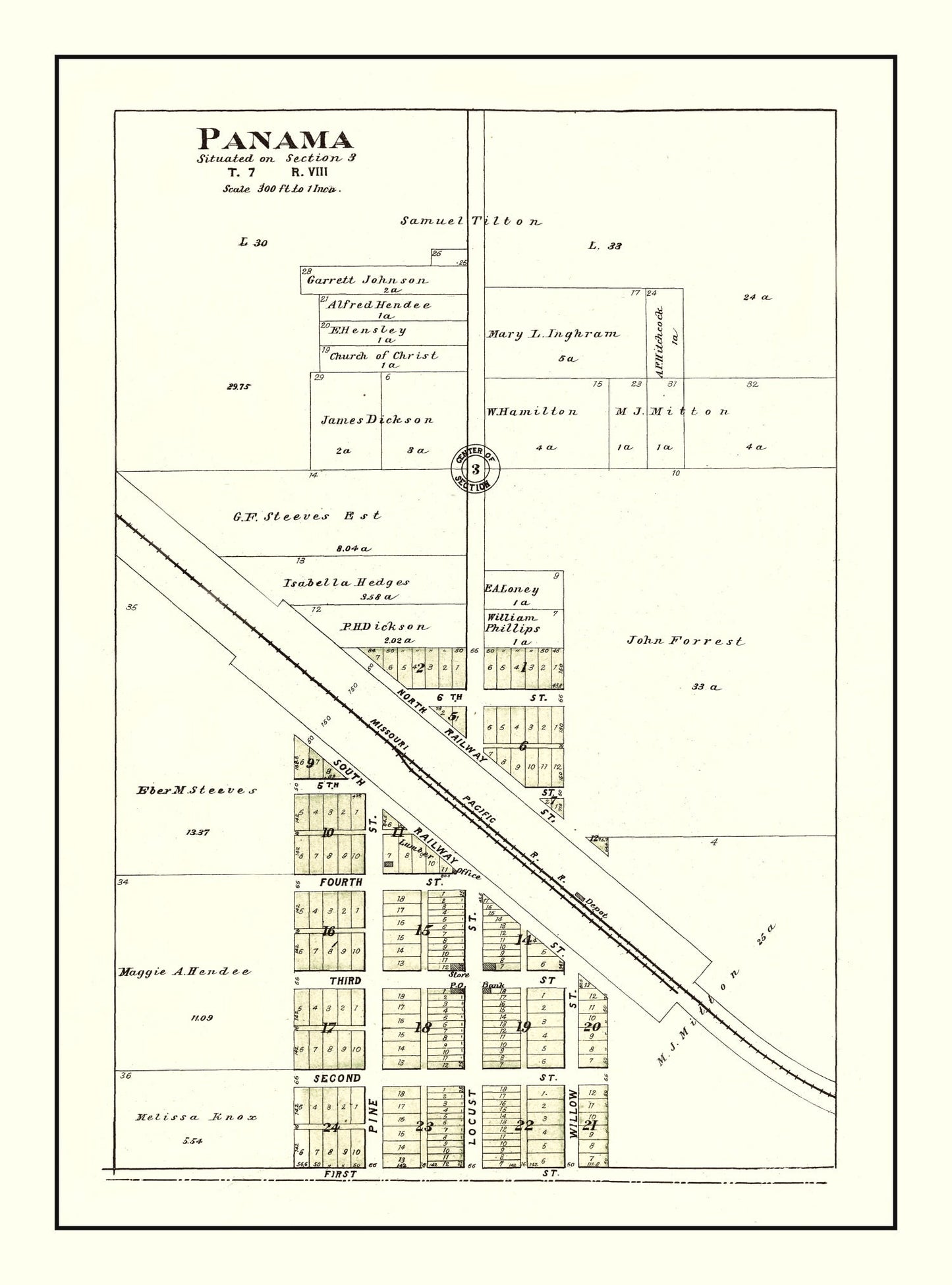 Vintage Map of Panama, Nebraska, 1903