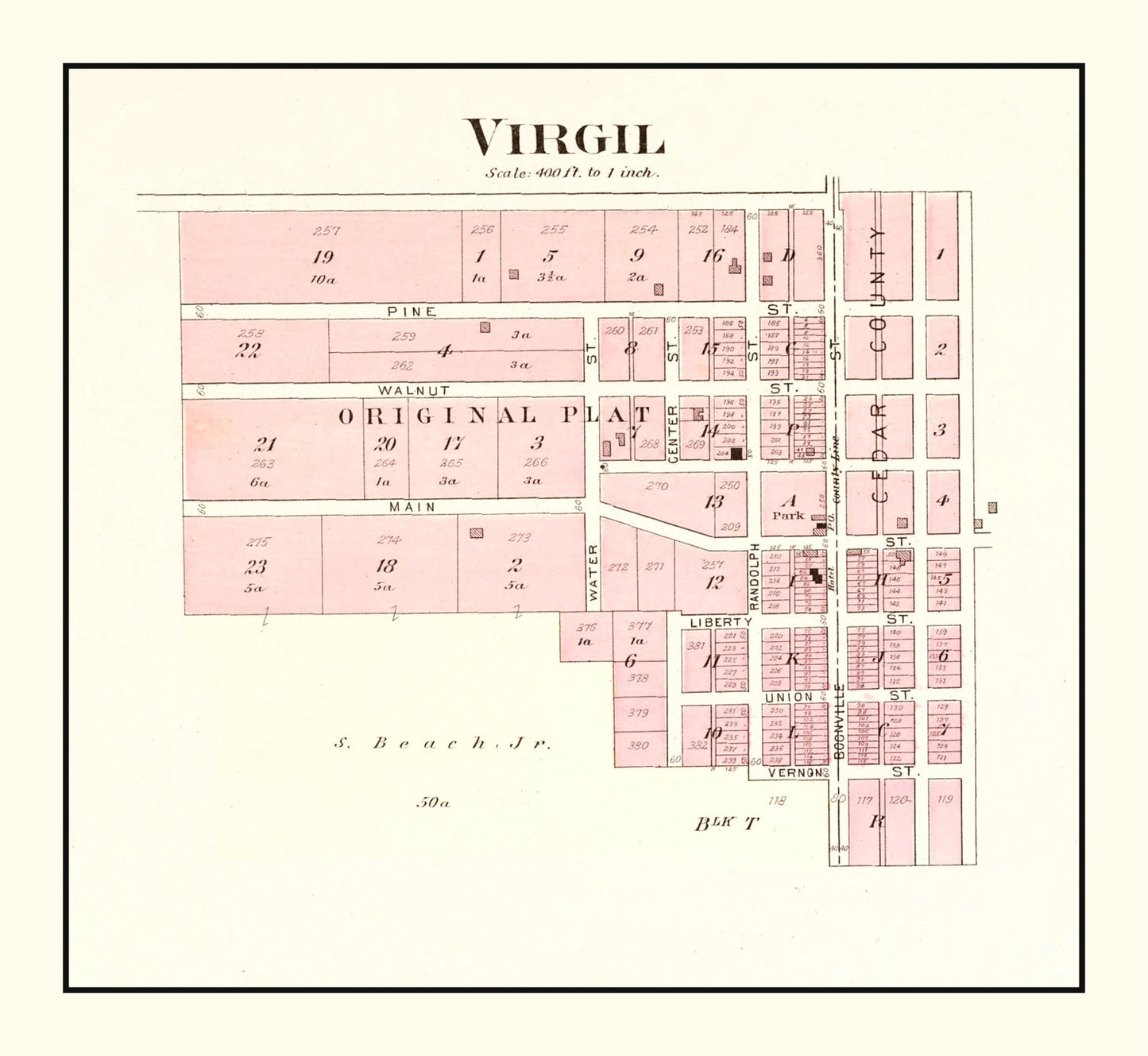 Vintage Map of Virgil, Vernon County, Missouri, 1903