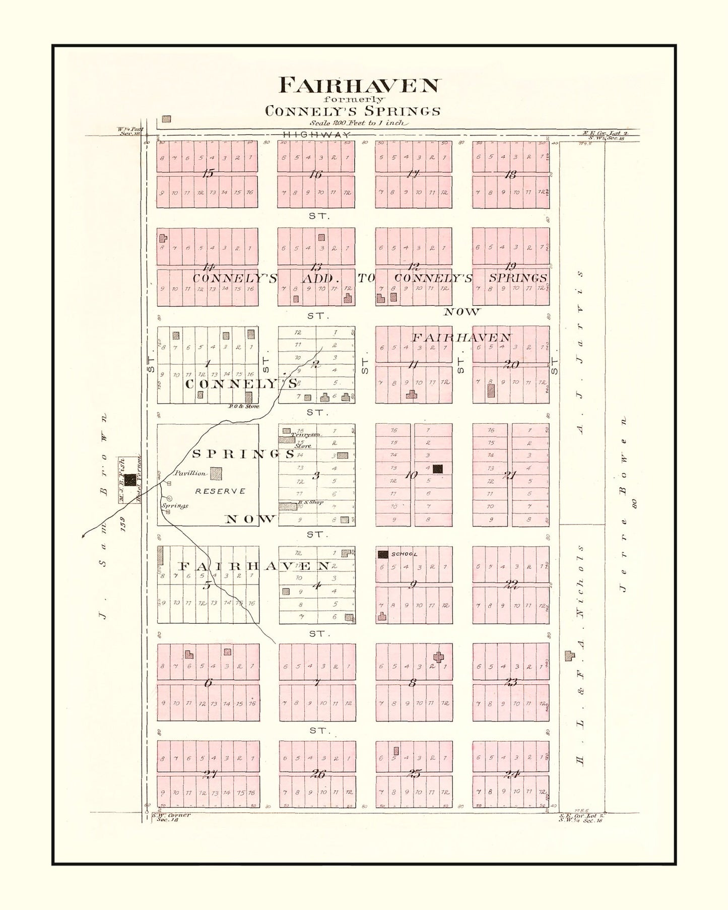 Vintage Map of Fairhaven, Missouri, 1903