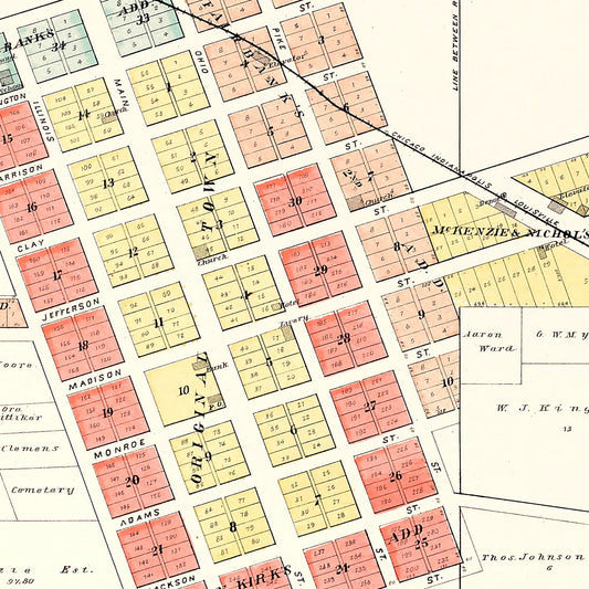 Vintage Map of Kirklin, Clinton County, Indiana, 1903