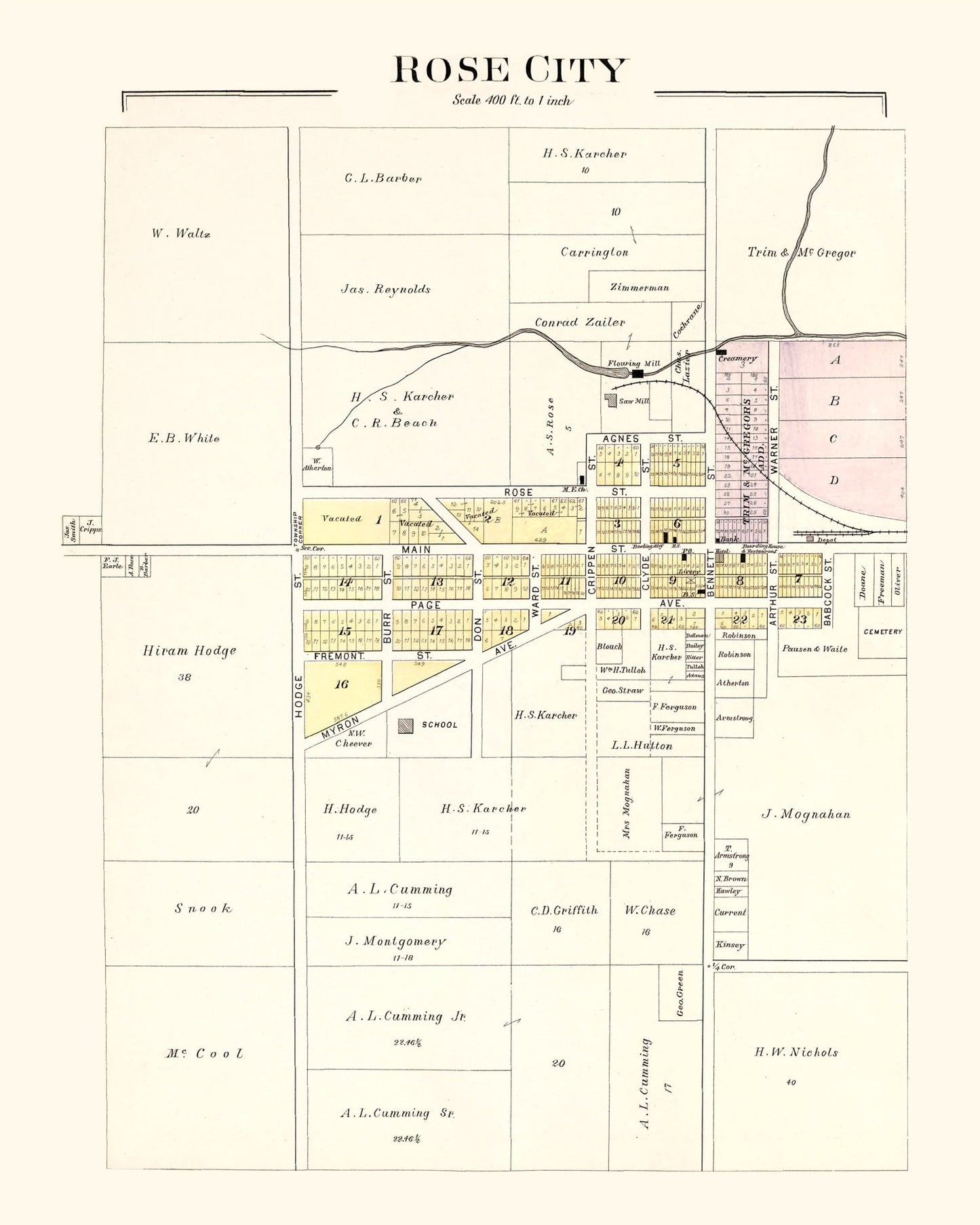 Vintage Map of Hill, Ogemaw County, Michigan, 1903