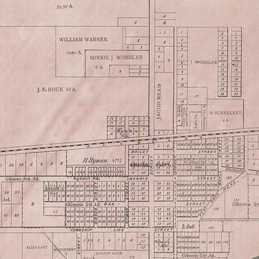 Vintage Map of Payne, Ohio, 1905