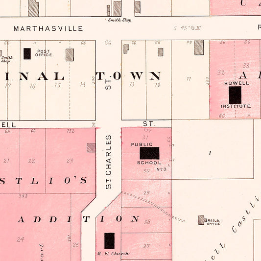 Vintage Map of Howell, Missouri, 1905