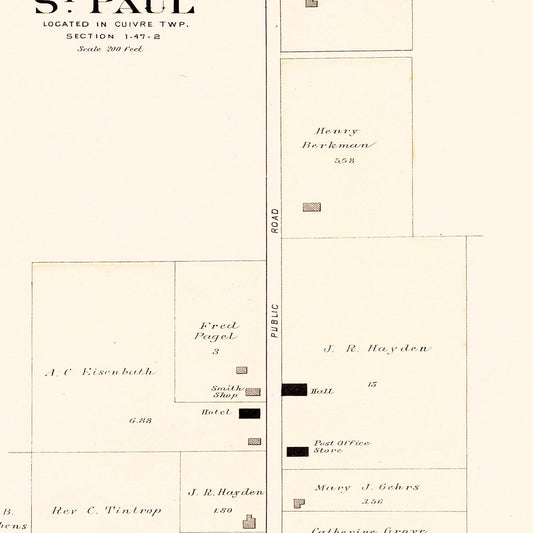 Vintage Map of Saint Paul, Missouri, 1905