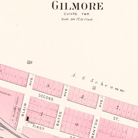 Vintage Map of Gilmore, Missouri, 1905