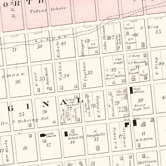 Vintage Map of Portage des Sioux, Missouri, 1905