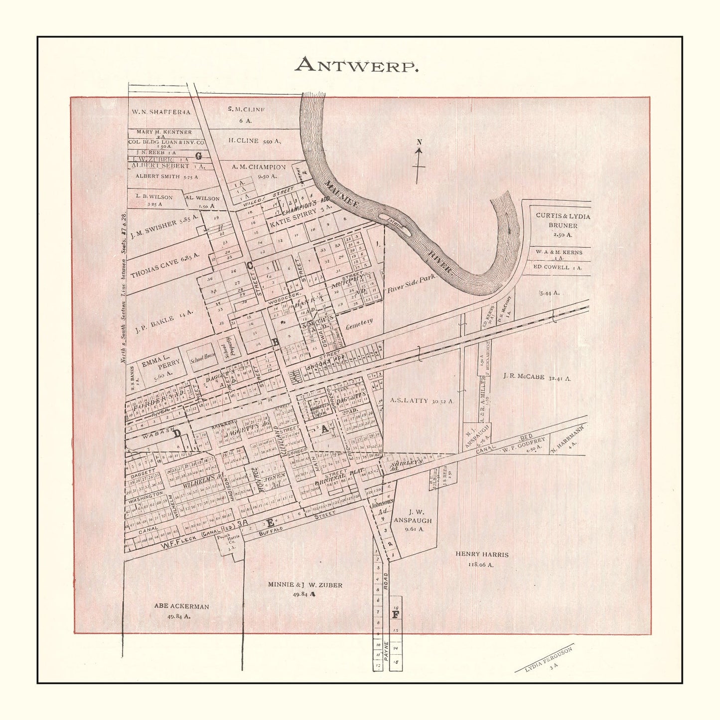 Vintage Map of Ida County, Iowa, 1906