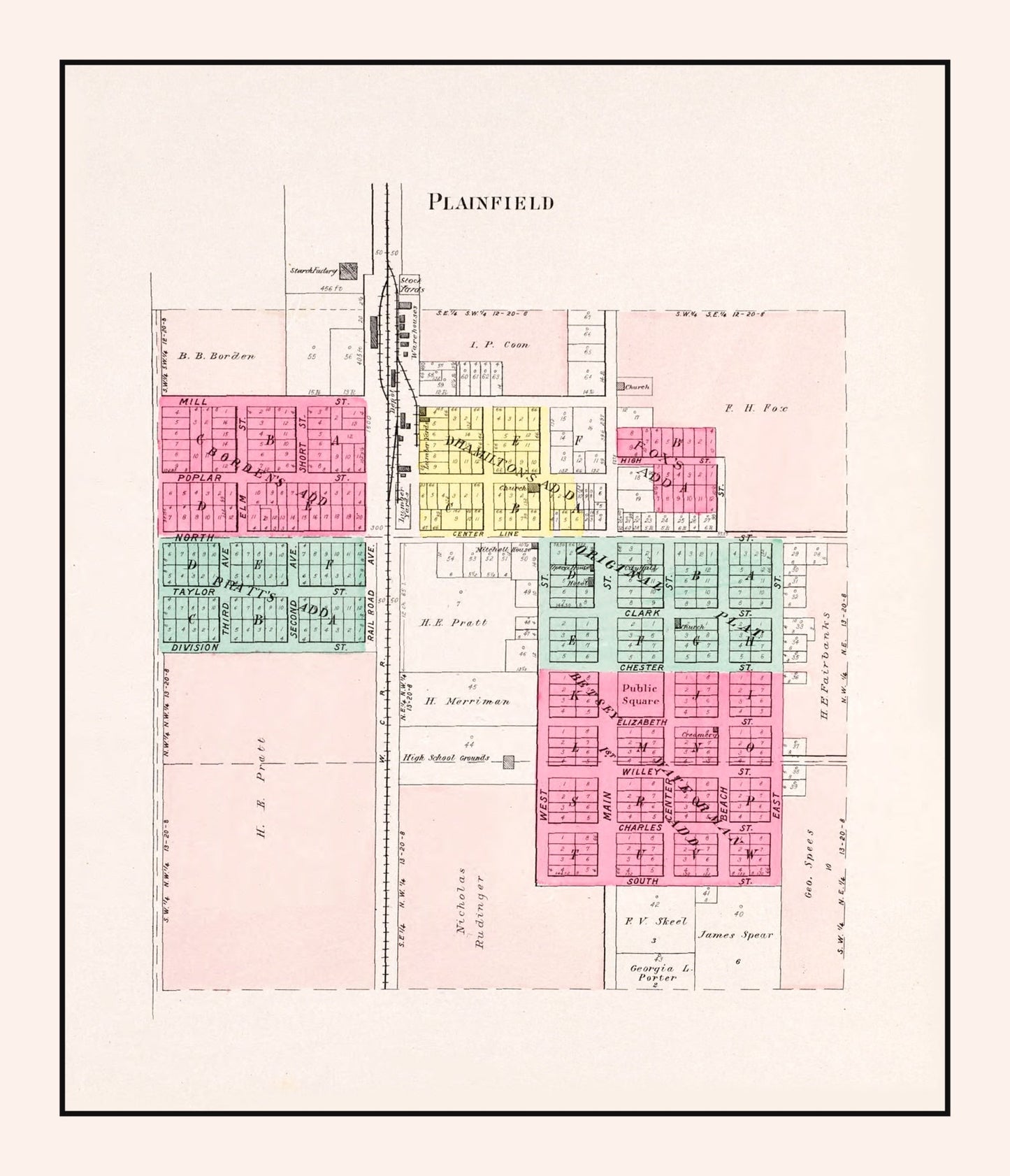 Vintage Map of Plainfield, Wisconsin, 1906