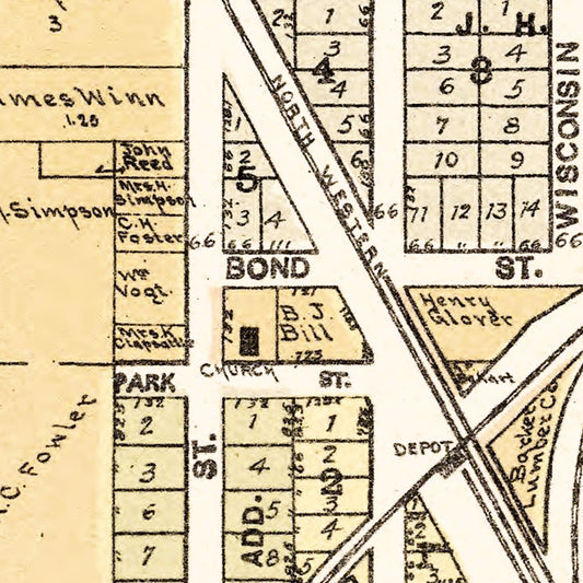 Vintage Map of Genoa, Wisconsin, 1907