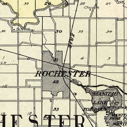 Vintage Map of Fulton County, Indiana, 1907