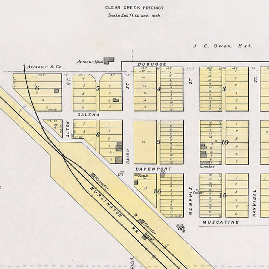 Vintage Map of Memphis, Nebraska, 1907