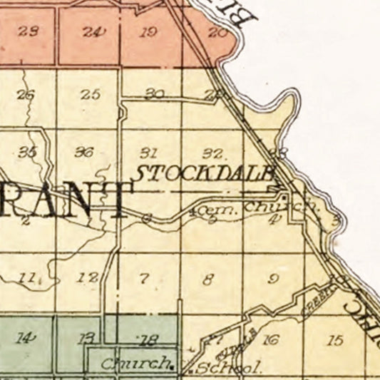 Vintage Map of Riley County, Kansas, 1909