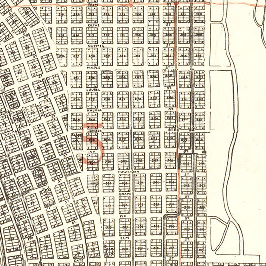 Vintage Map of San Diego, California, 1912