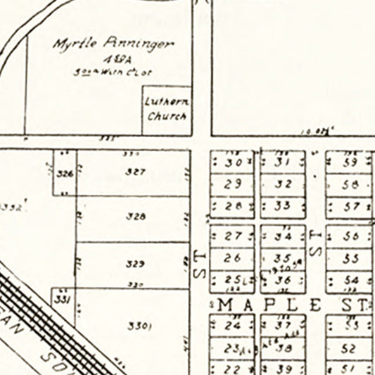 Vintage Map of Millbury, Ohio, 1912