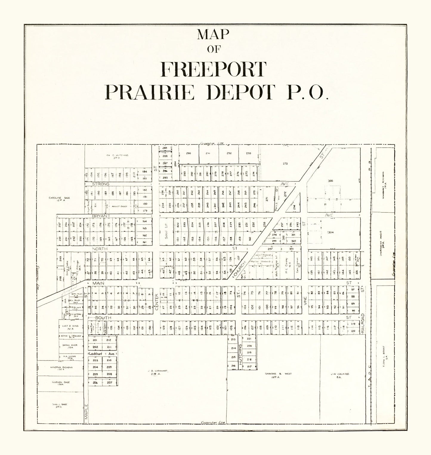 Vintage Map of Freeport, Ohio, 1912