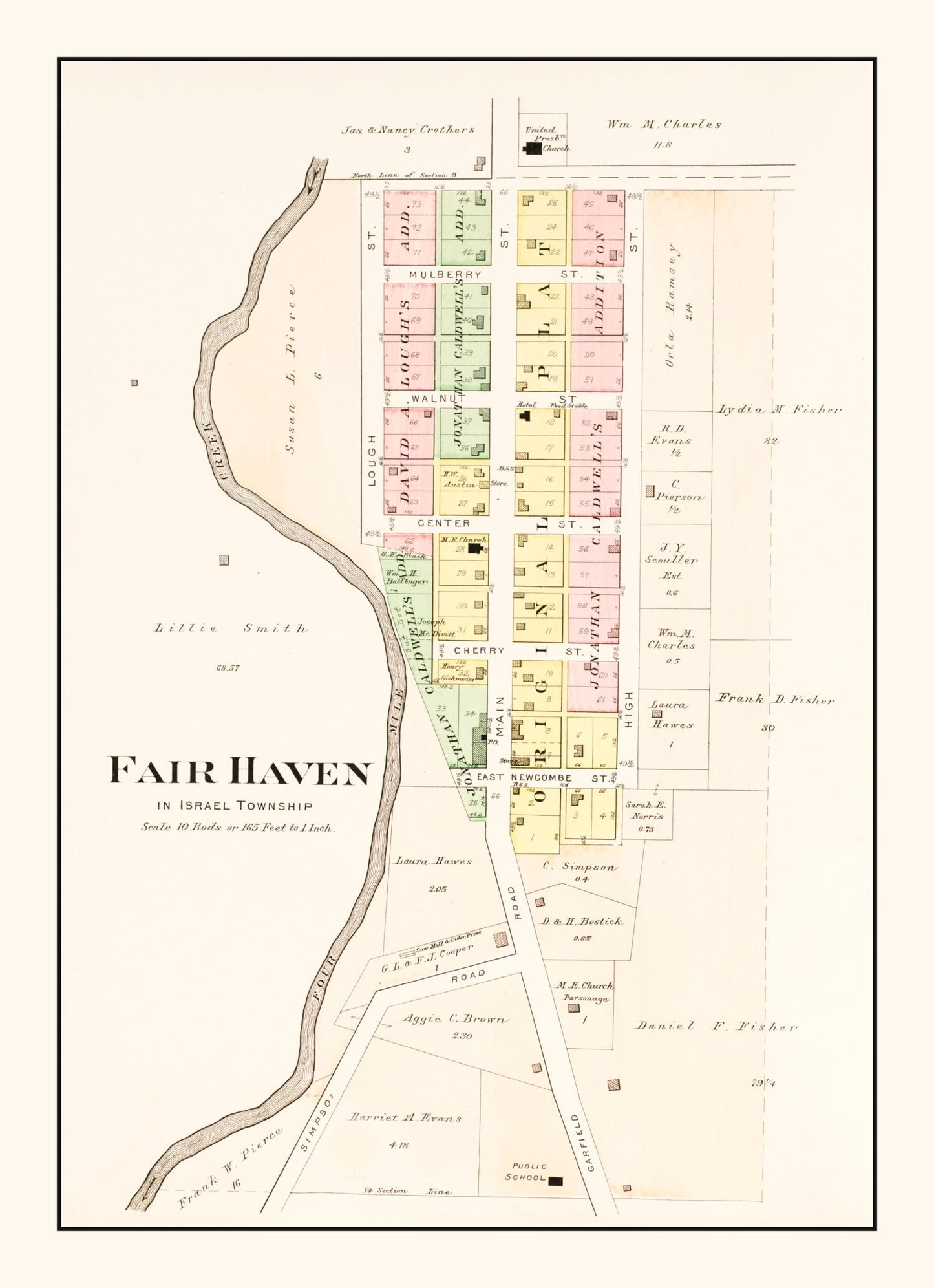 Vintage Map of Fair Haven, Ohio, 1912