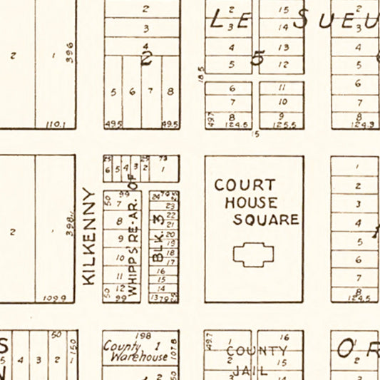 Vintage Map of Le Sueur Center, Minnesota, 1928
