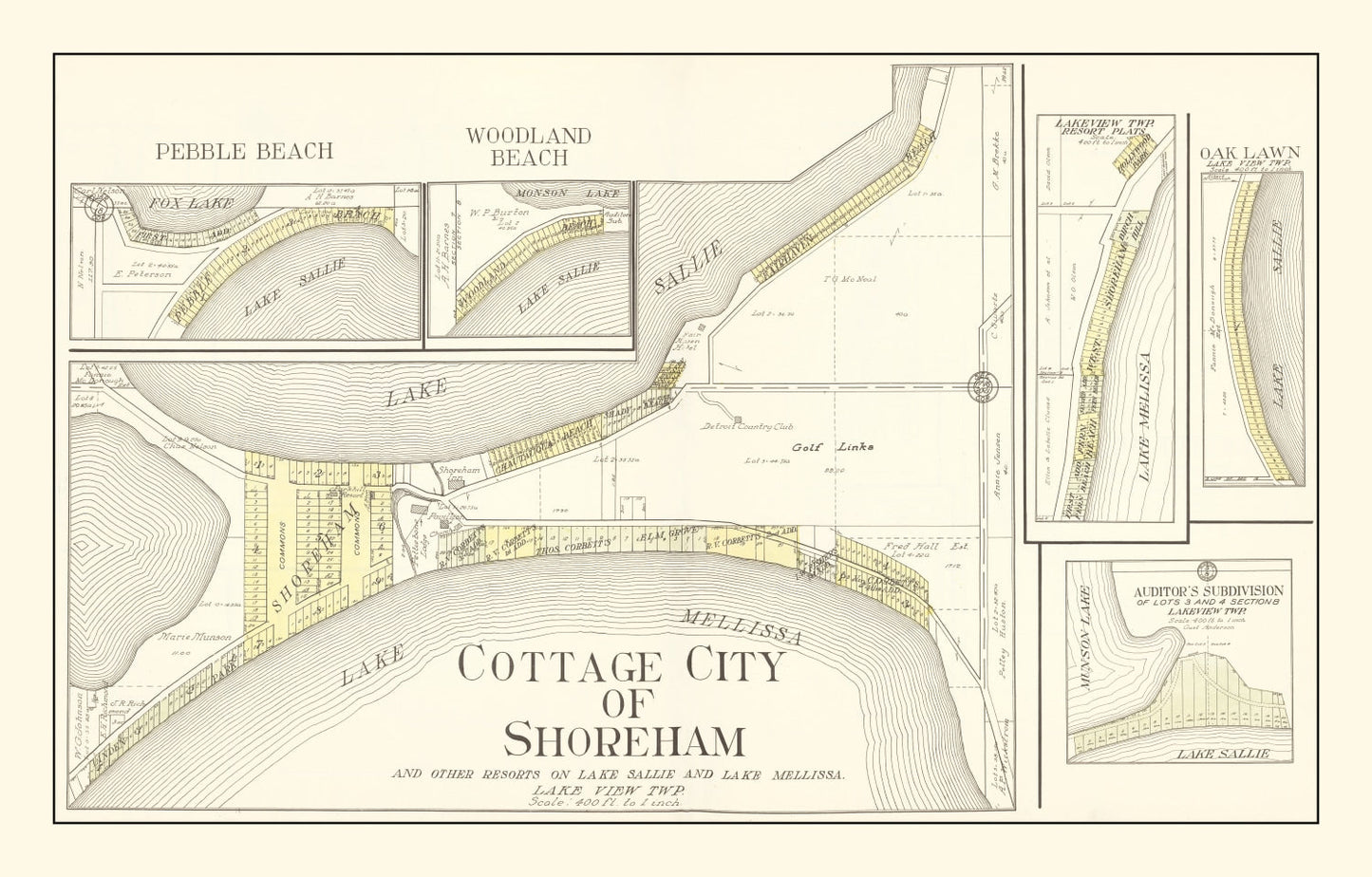 Vintage Map of Shoreham, Minnesota, 1929