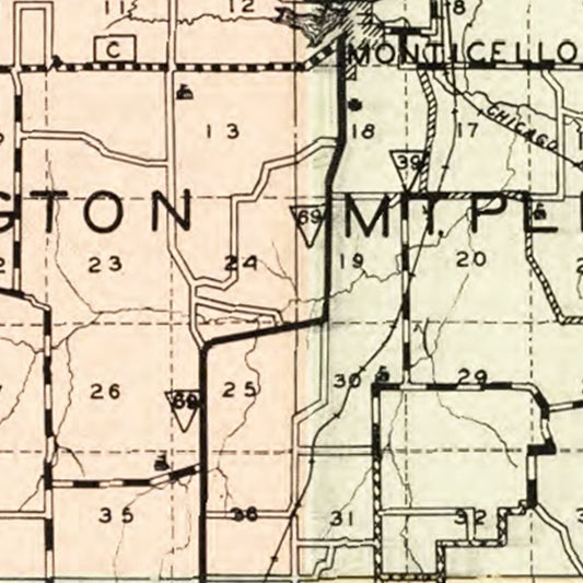 Vintage Map of Green County, Wisconsin, 1931