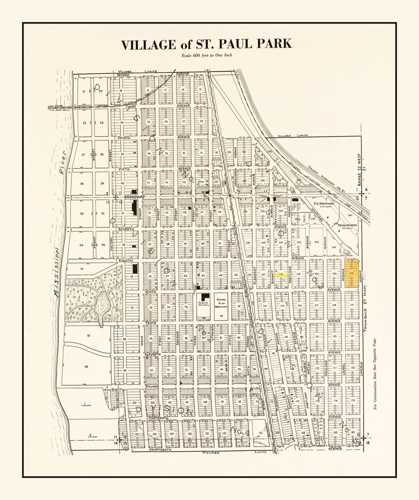 Vintage Map of Saint Paul Park, Minnesota, 1938