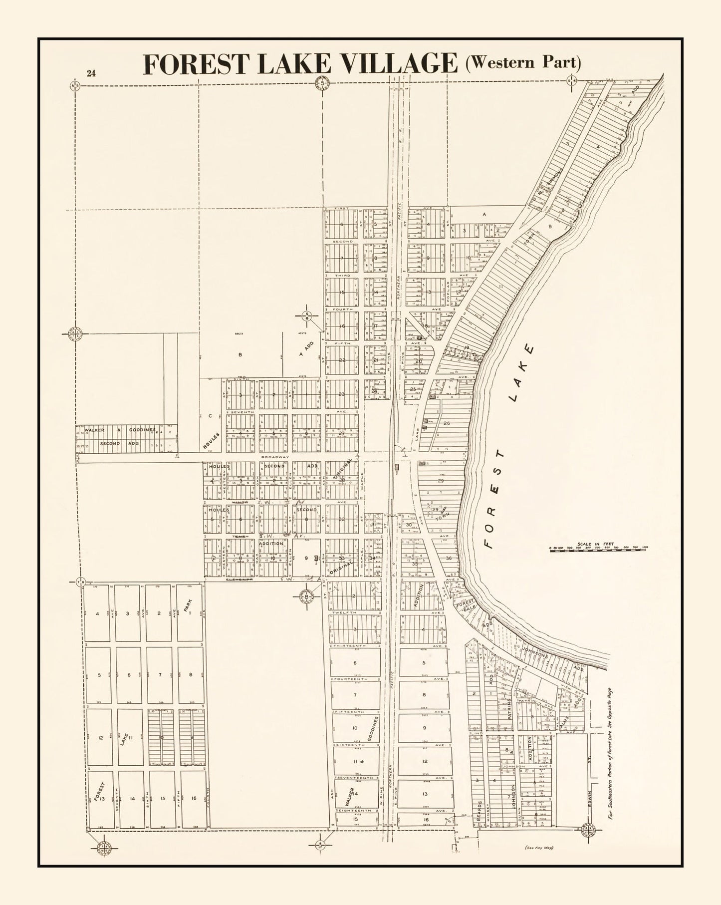 Vintage Map of Forest Lake, Minnesota, 1938