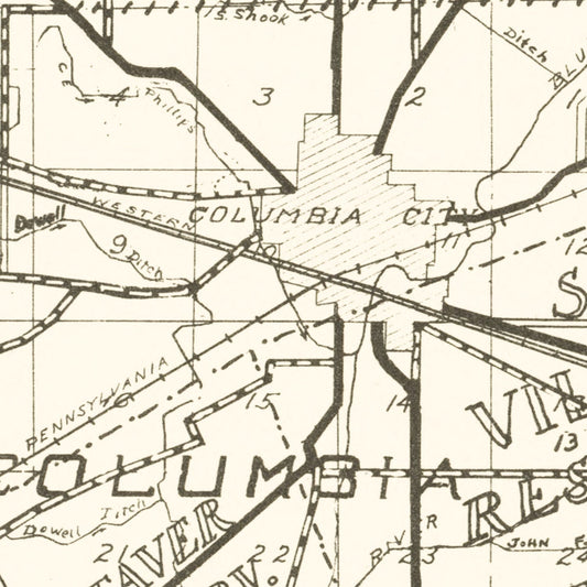 Vintage Map of Whitley County, Indiana, 1939