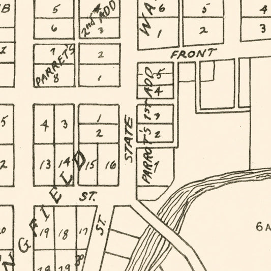 Vintage Map of South Whitley, Indiana, 1939