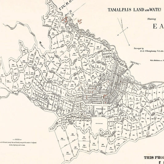 Vintage Map of Eastland, California, 1889