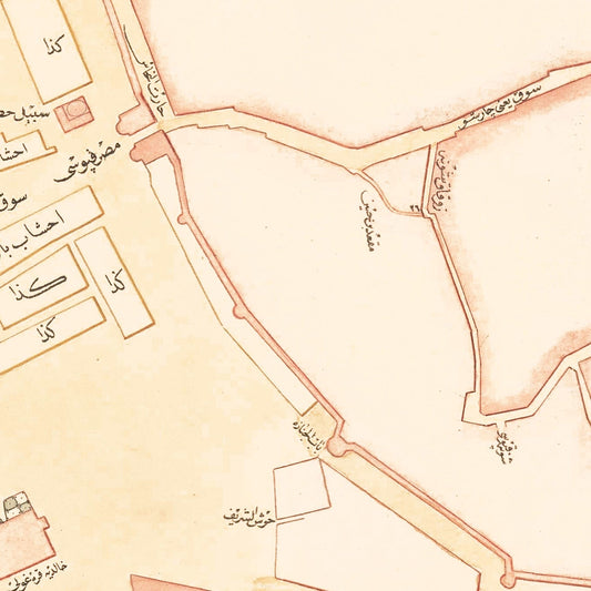 Vintage Map of Medina, Saudi Arabia, 1880