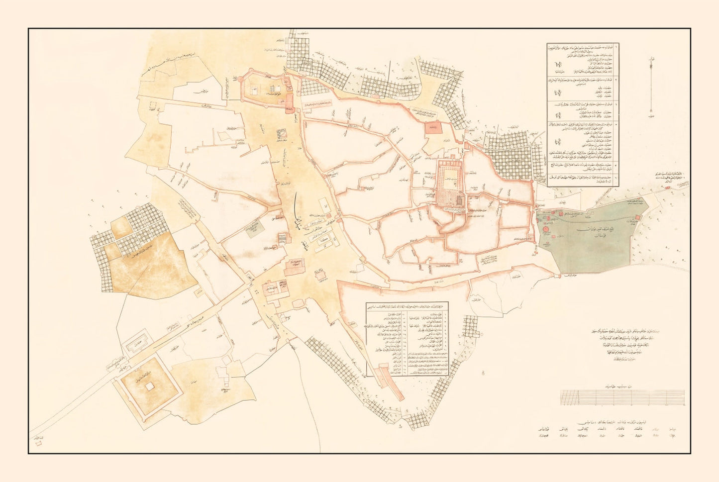 Vintage Map of Medina, Saudi Arabia, 1880