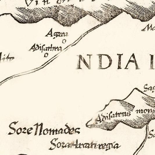 Vintage Ptolemaic Map of India, 1522