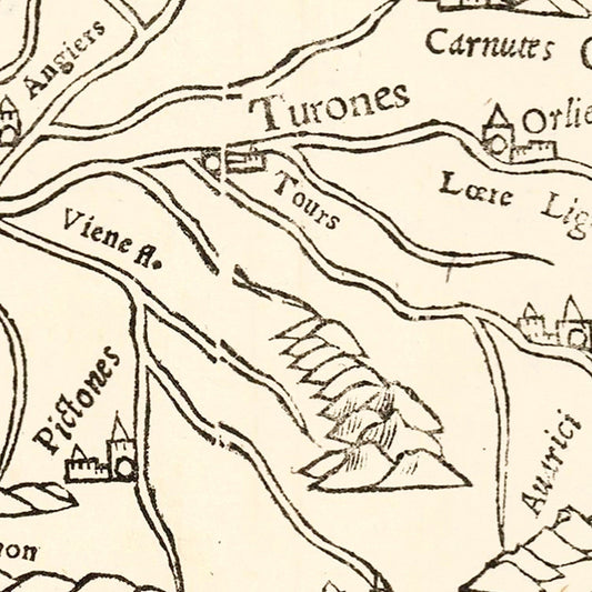 Vintage Map of France, 1550