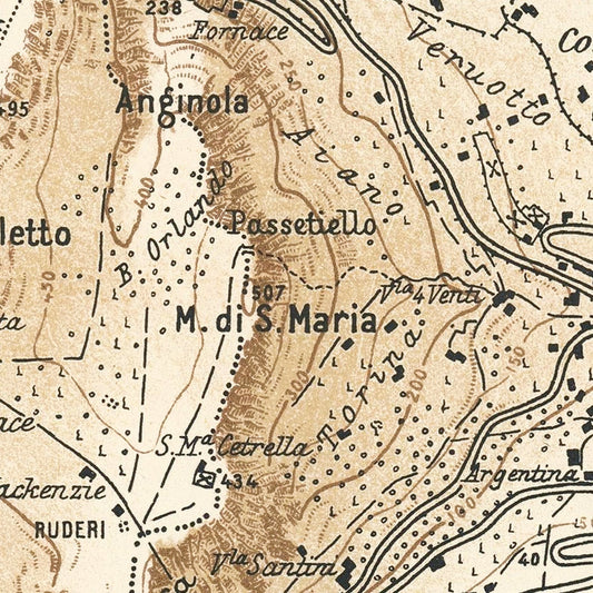 Vintage Map of Capri, Italy, 1930
