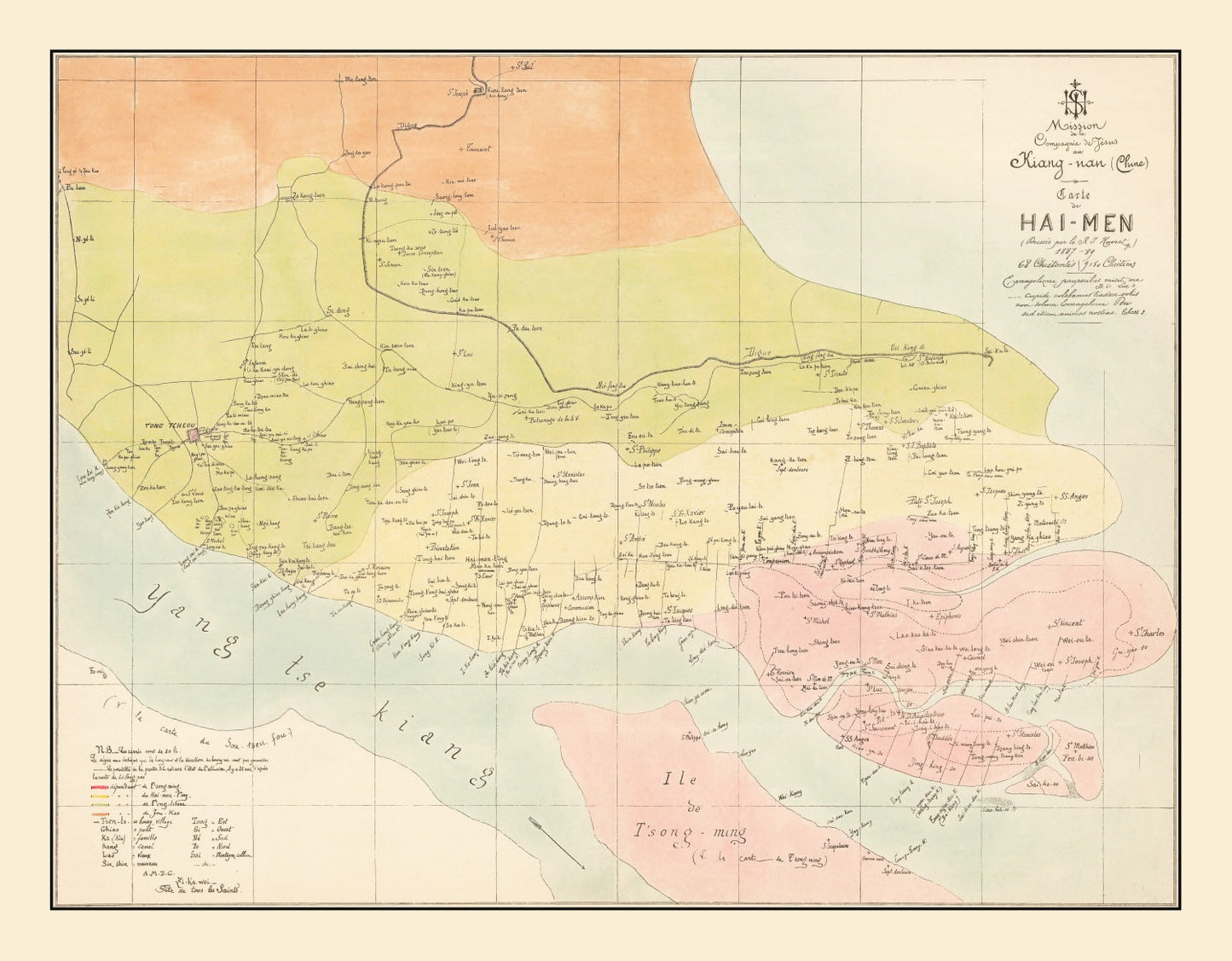 Vintage Shanghai China Map, 1889