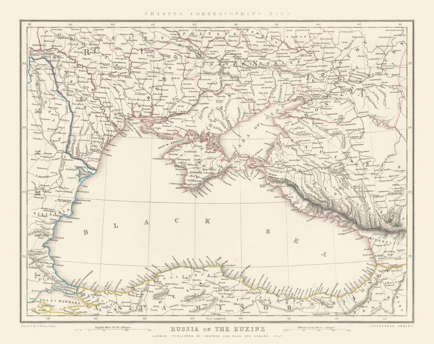 Vintage Map of the Black Sea, 1847
