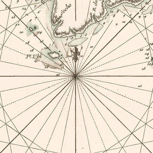 Vintage Gulf of Siam Map, 1745