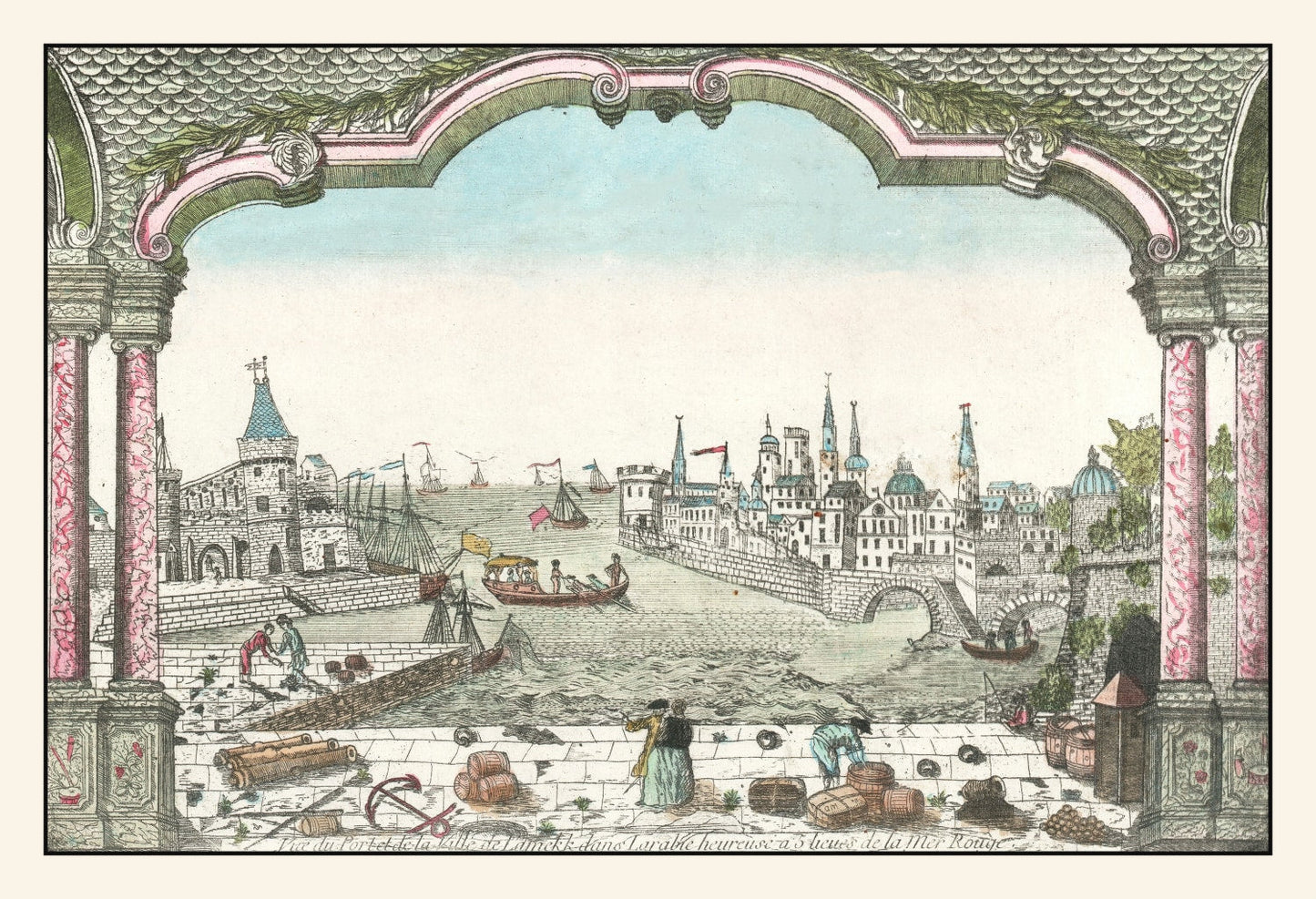 Vintage Map of Jeddah, Saudi Arabia, 1750